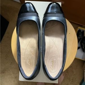 Clarks Keesha Rose Flats Black Leather 7.5M